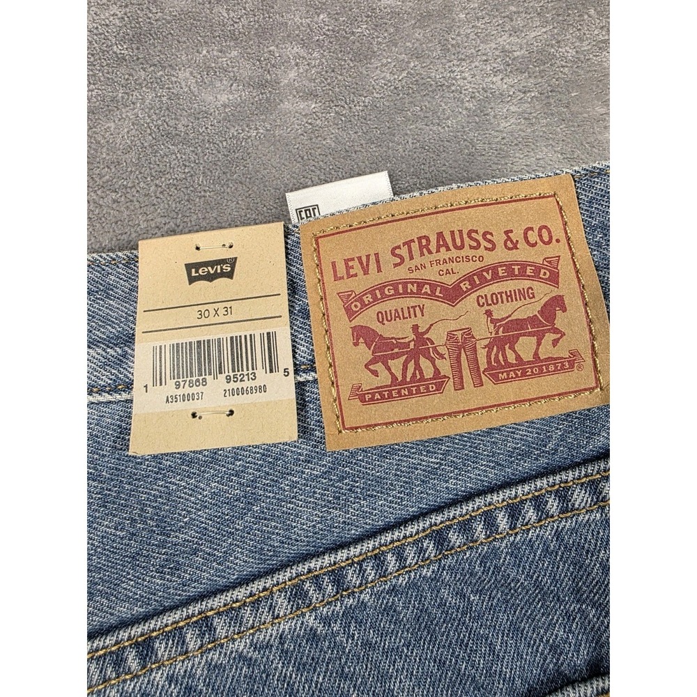 NWT Levi's Women's Mid-Rise 94's Baggy Straight Leg Blue Denim Jeans 30x31 - Picture 9 of 11